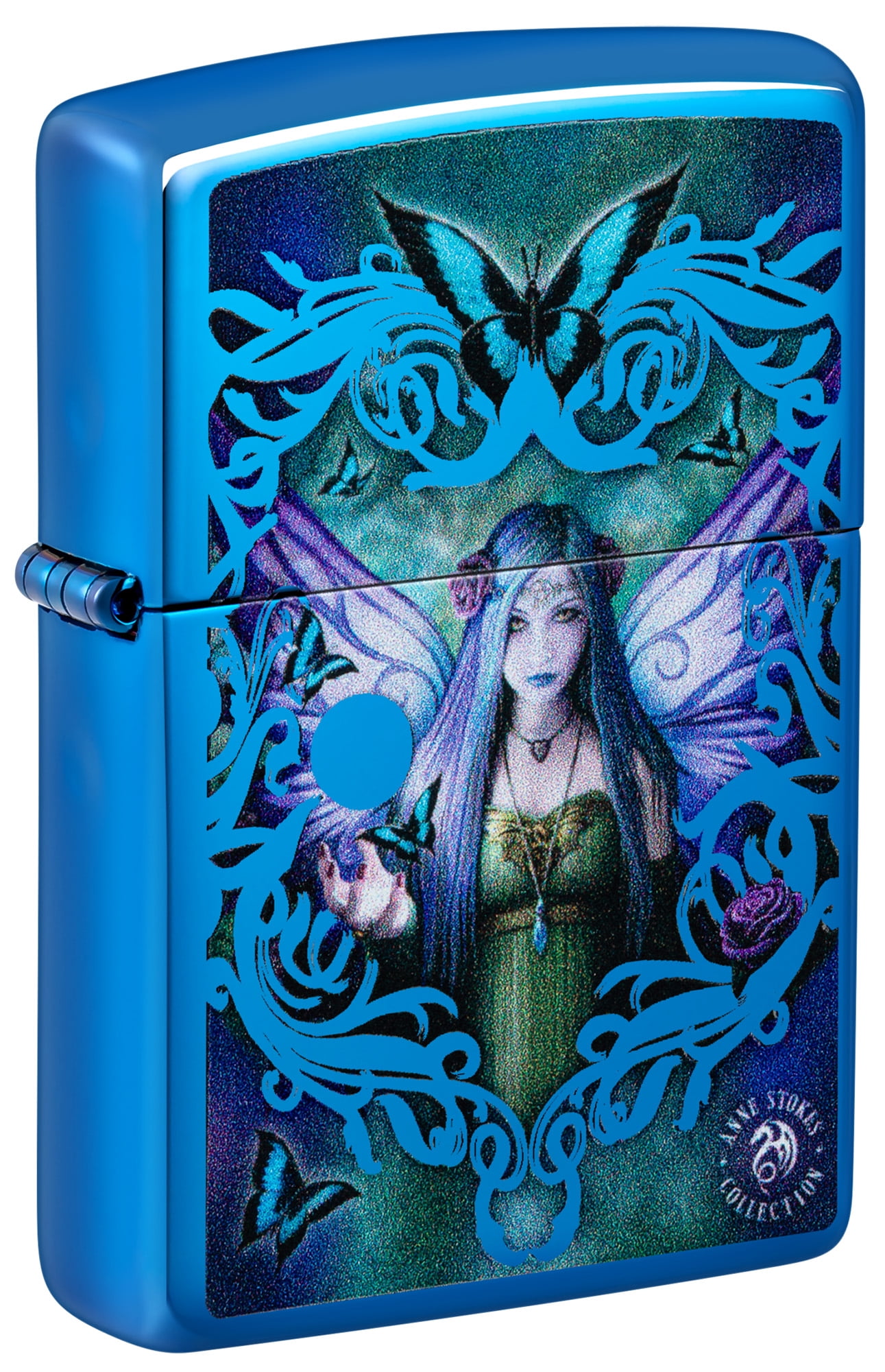 【未使用】BLUE ENCOUNT ブルーエンカウント ダメージ加工 Zippo Zippo 48985 Anne Stokes Collection Blue Metal Windproof Lighter