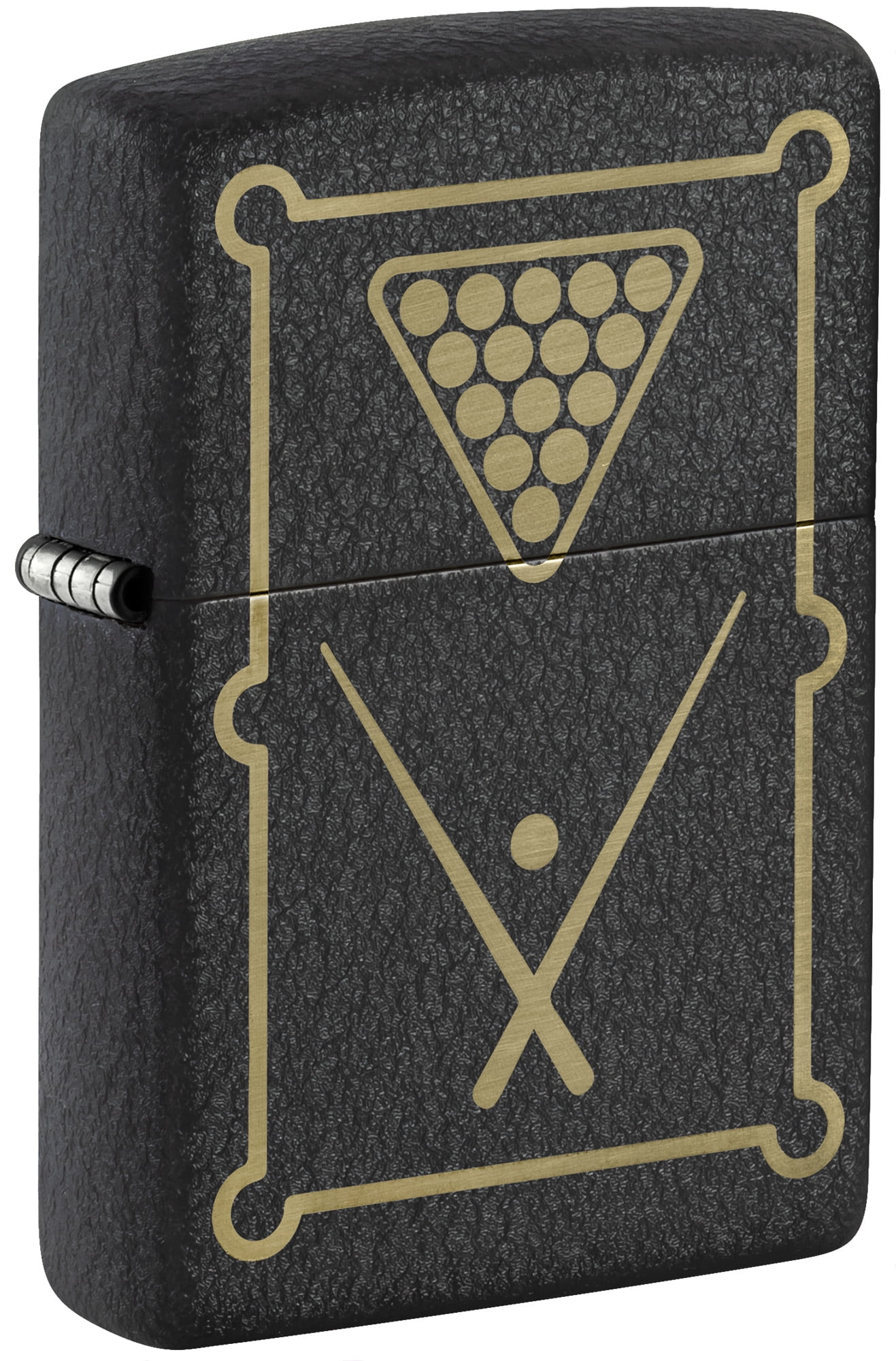 Zippo Billiards Design Black Crackle Pocket Lighter