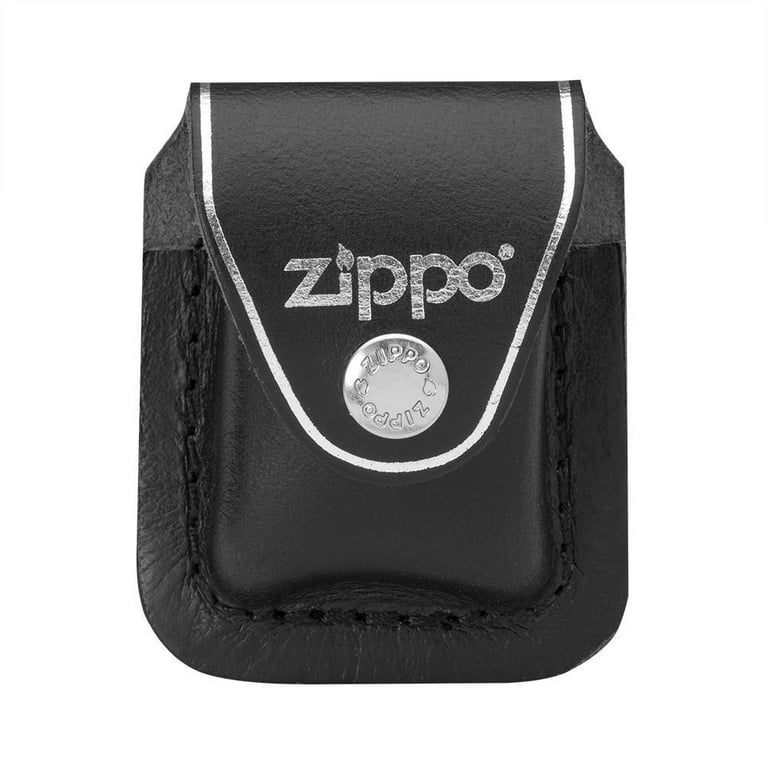 Zippo Genuine Leather Lighter Pouch with Clip, Black, Case