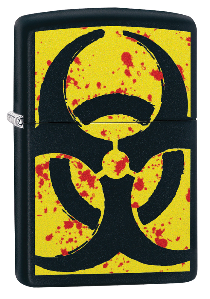 Zippo Black Matte Biohazard Windproof Pocket Lighter