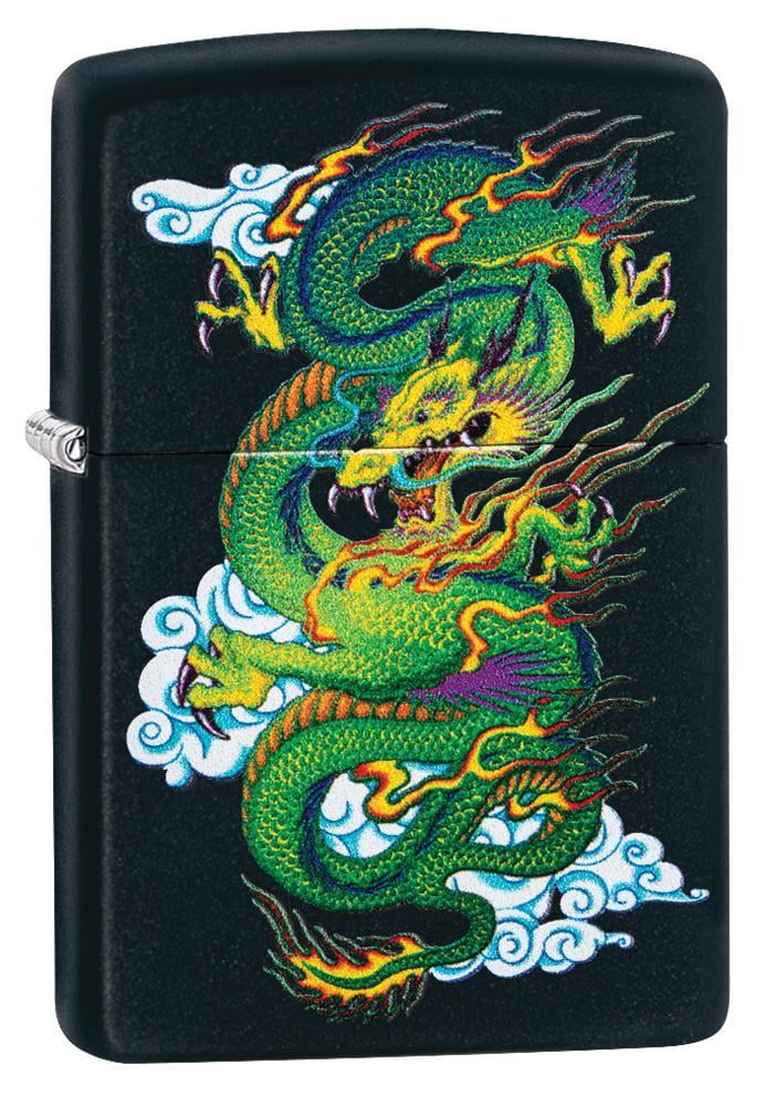 Zippo Armor High Polish Green Elegant Dragon Pocket Lighter