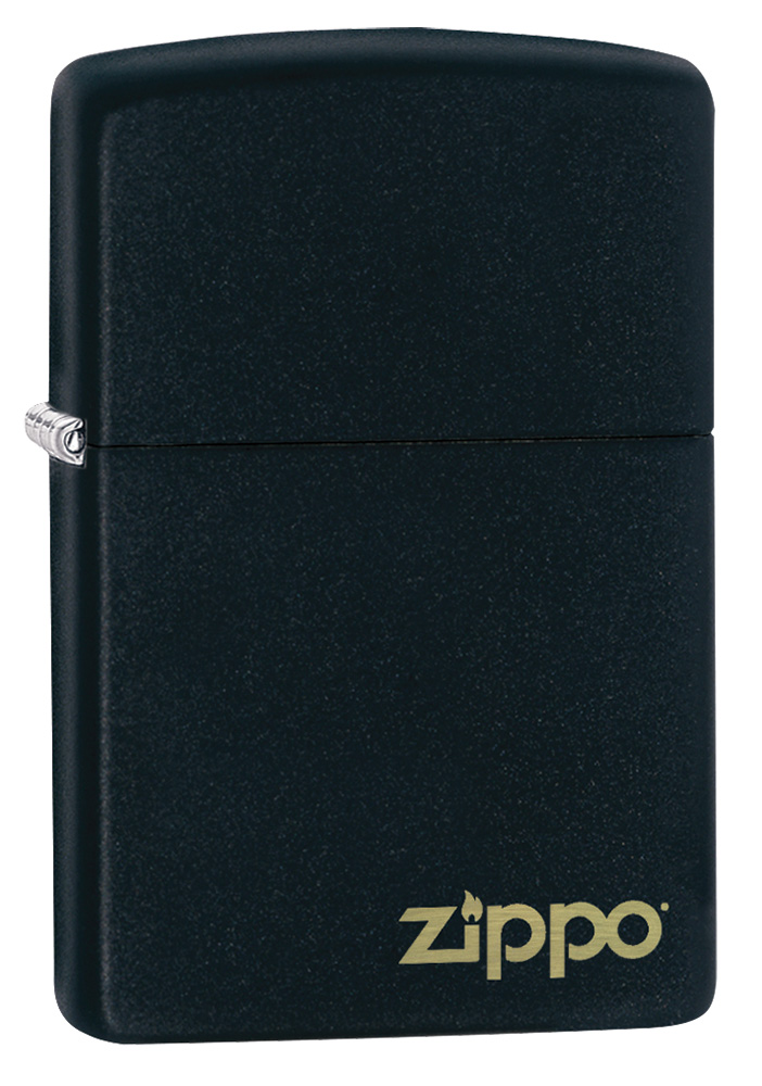 Zippo Black Matte Logo Windproof Pocket Lighter - image 1 of 6