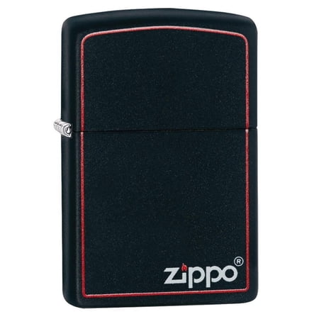 Zippo Black Matte with Red Border Pocket Lighter