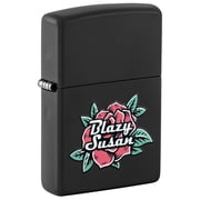 Zippo Pocket Lighter Blazy Susan  Logo Design Black Matte