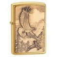 thumbnail image 1 of Zippo Brushed Brass Where the Eagle Dare Emblem Pocket Lighter, 1 of 7