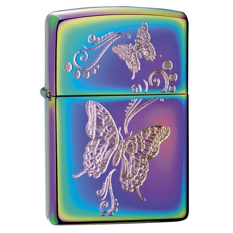 Zippo Multi Color Pocket Lighter, Butterflies Engraved, Windproof