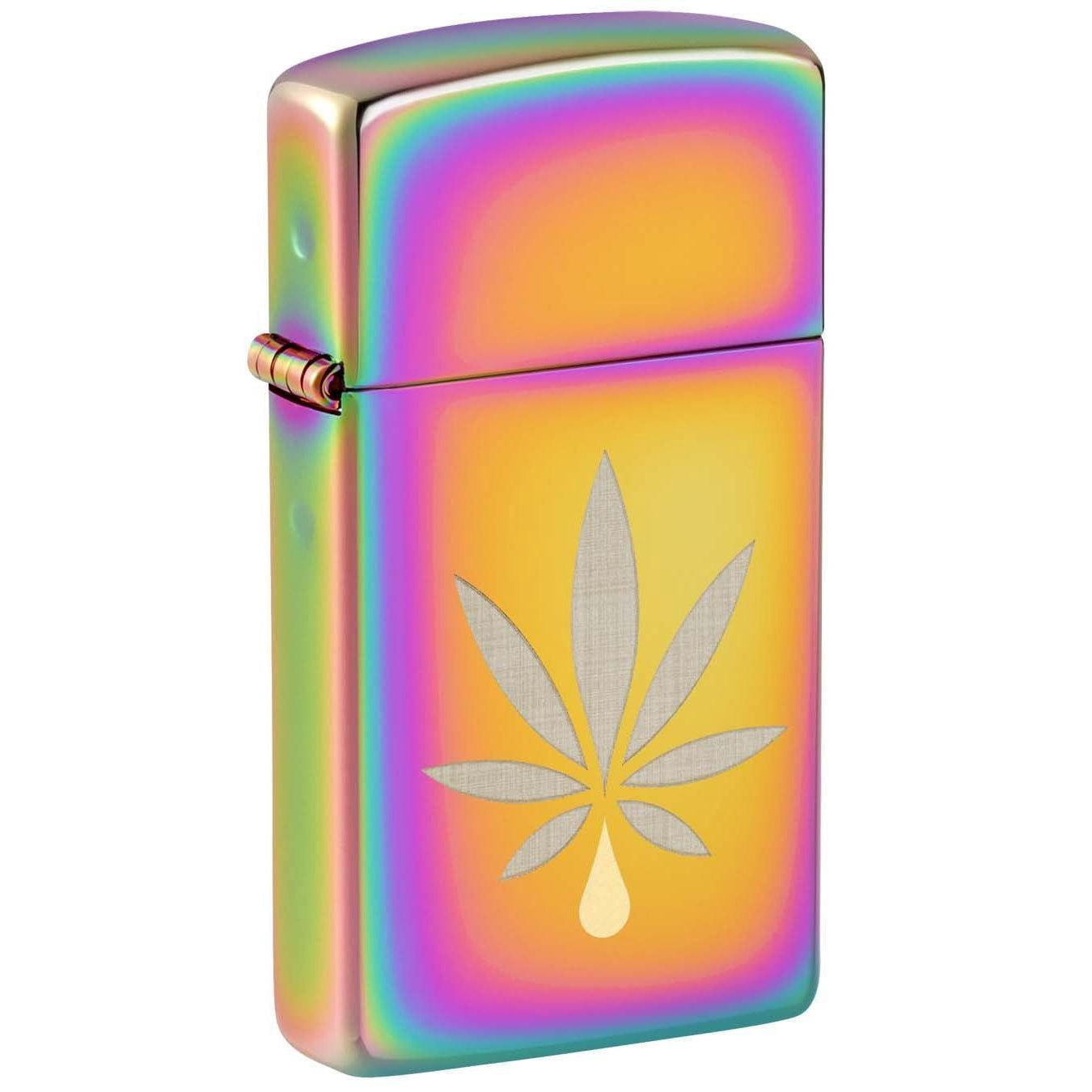 Zippo Cannabis Leaf Design Slim Multi Color Pocket Lighter