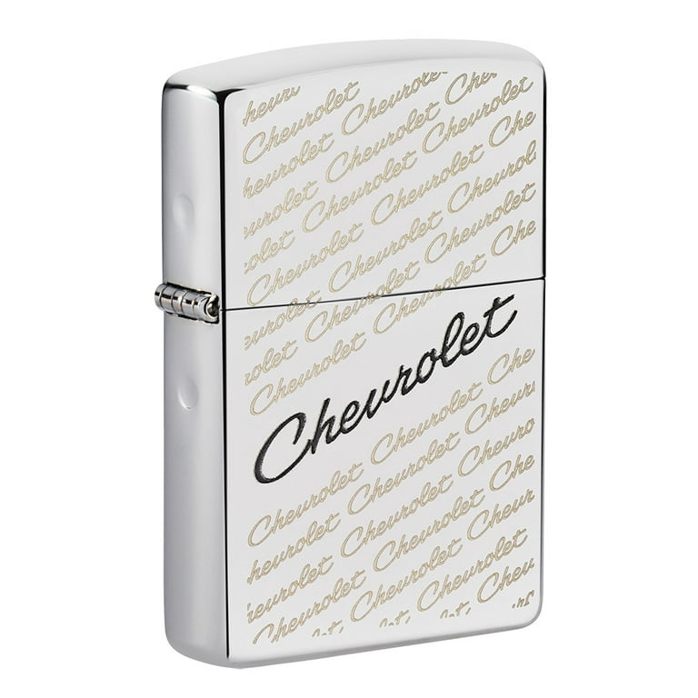 Zippo Chevrolet Script Logo High Polish Chrome Pocket Lighter