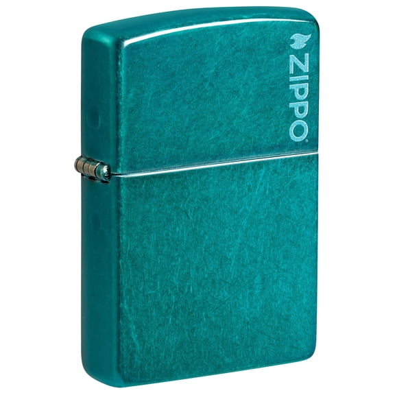 Zippo Pocket Lighter Classic Candy Teal Zippo Logo (Candy Teal Zippo Logo)