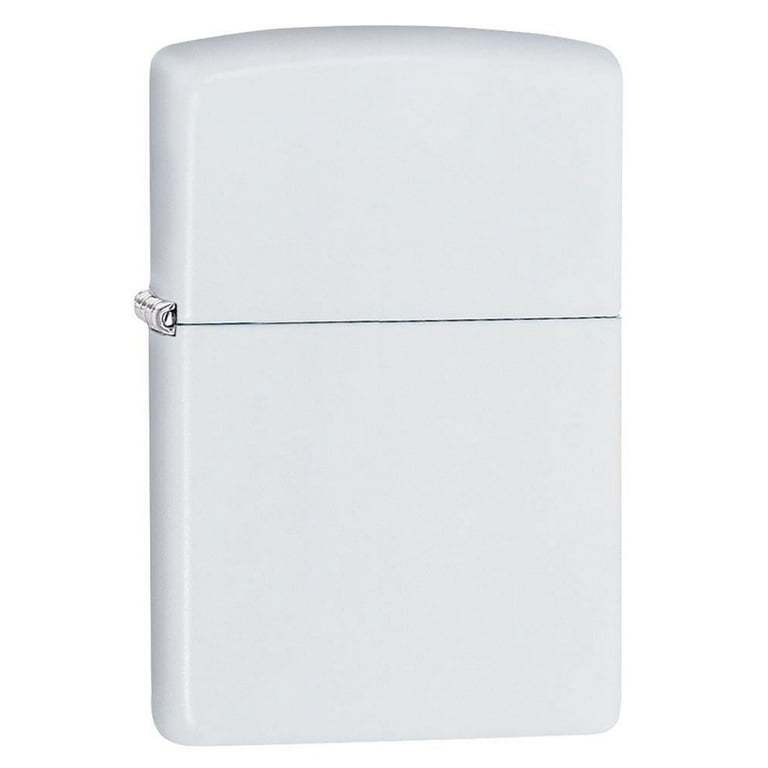 Zippo Classic White Matte Pocket Lighter, Windproof, Refillable