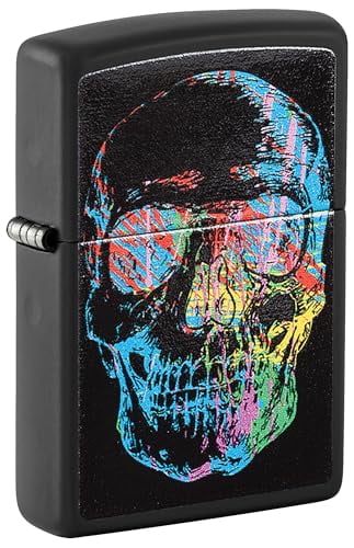 Zippo Colorful Skull Black Matte Pocket Lighter