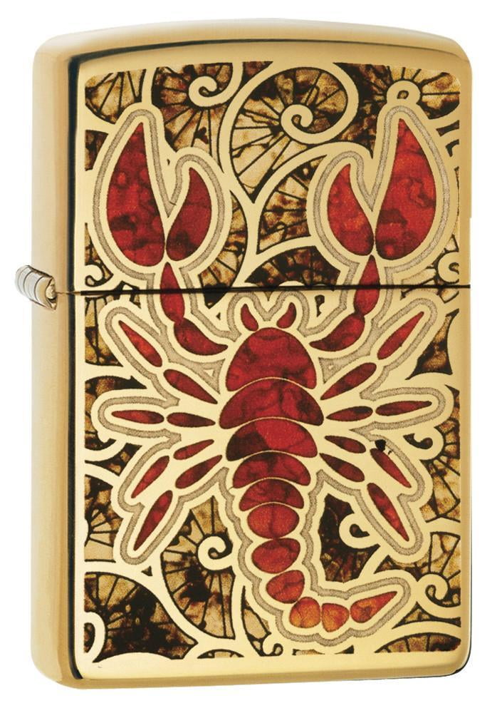 Zippo Crustacean Design High Polish Brass Pocket Lighter
