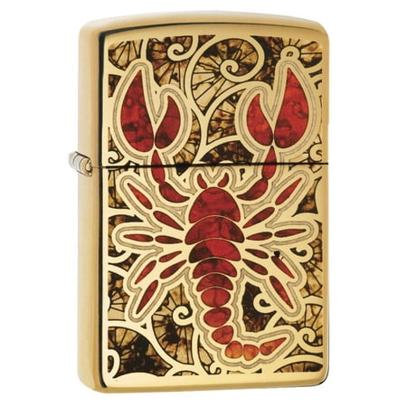 Zippo Crustacean Design High Polish Brass Pocket Lighter