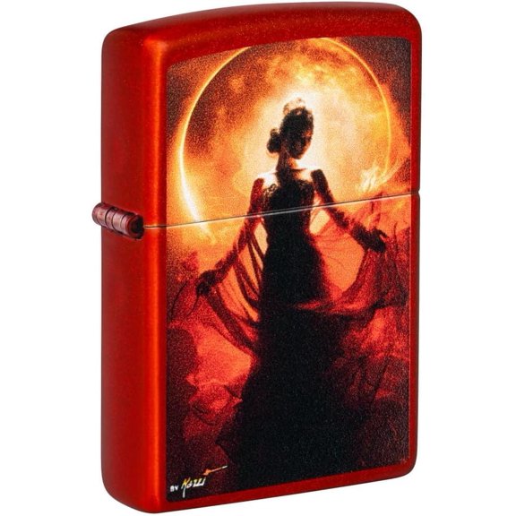 Zippo - Customized Message on Mazzi Woman Silhouette Metallic Red 46410