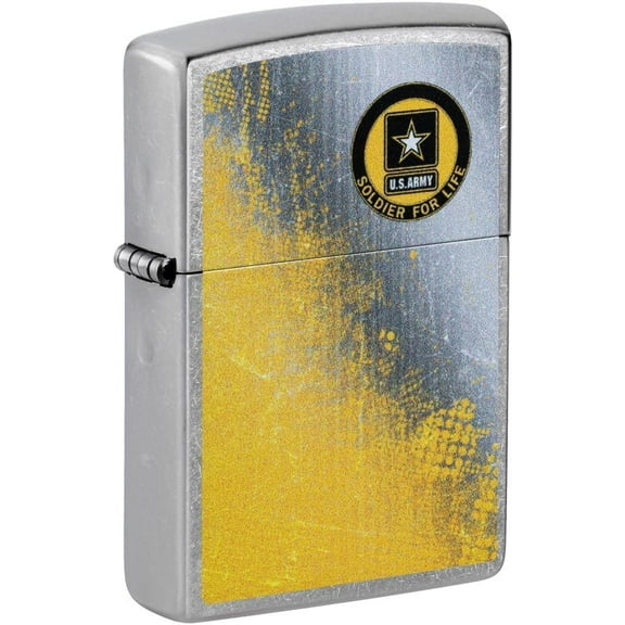 Zippo - Customized Message on U.S. Army Soldier for Life Street Chrome 46420