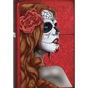 Zippo Day of The Dead Girl Candy Apple Red Pocket Lighter