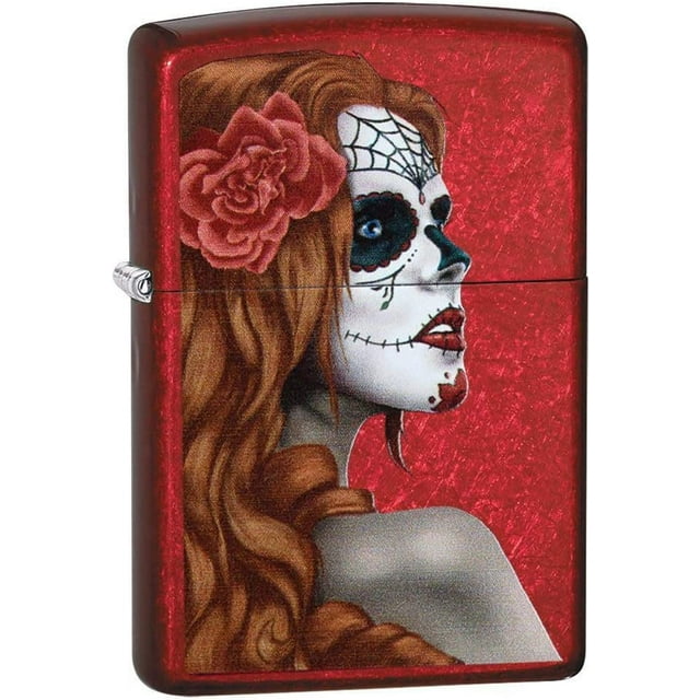 Zippo Day of The Dead Girl Candy Red Apple Pocket Lighter Candy Red