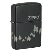 Zippo Design Black Matte with Chrome Pocket Lighter