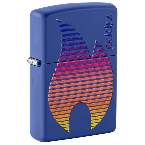 Zippo Design Royal Blue Matte Pocket Lighter