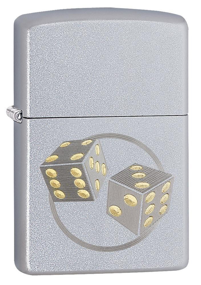 Zippo Dice Satin Chrome Pocket Lighter