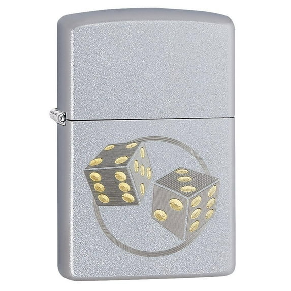 Zippo Dice Satin Chrome Pocket Lighter
