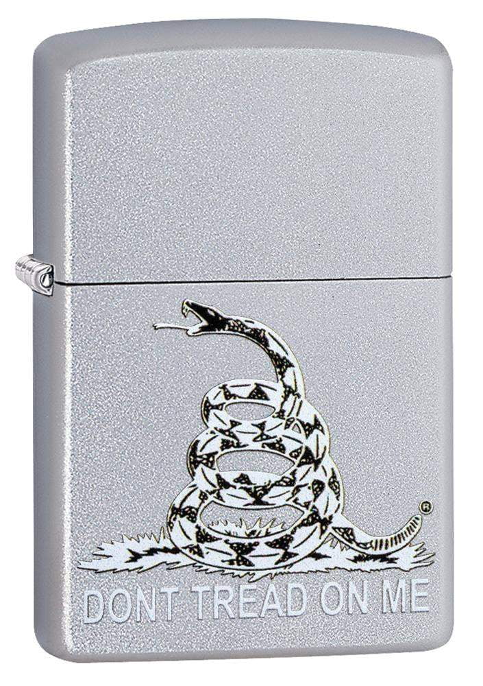 Zippo Don't Tread on Me Satin Chrome Pocket Lighter