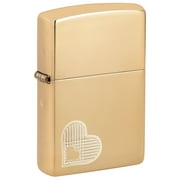Zippo Double Hearts Design High Polish Brass Pocket Lighter