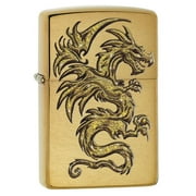 Zippo Dragon Design Brushed Brass Pocket Lighter
