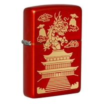 Zippo Eastern Design Metallic Red Pocket Lighter