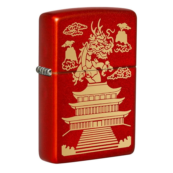 Zippo Eastern Design Metallic Red Pocket Lighter