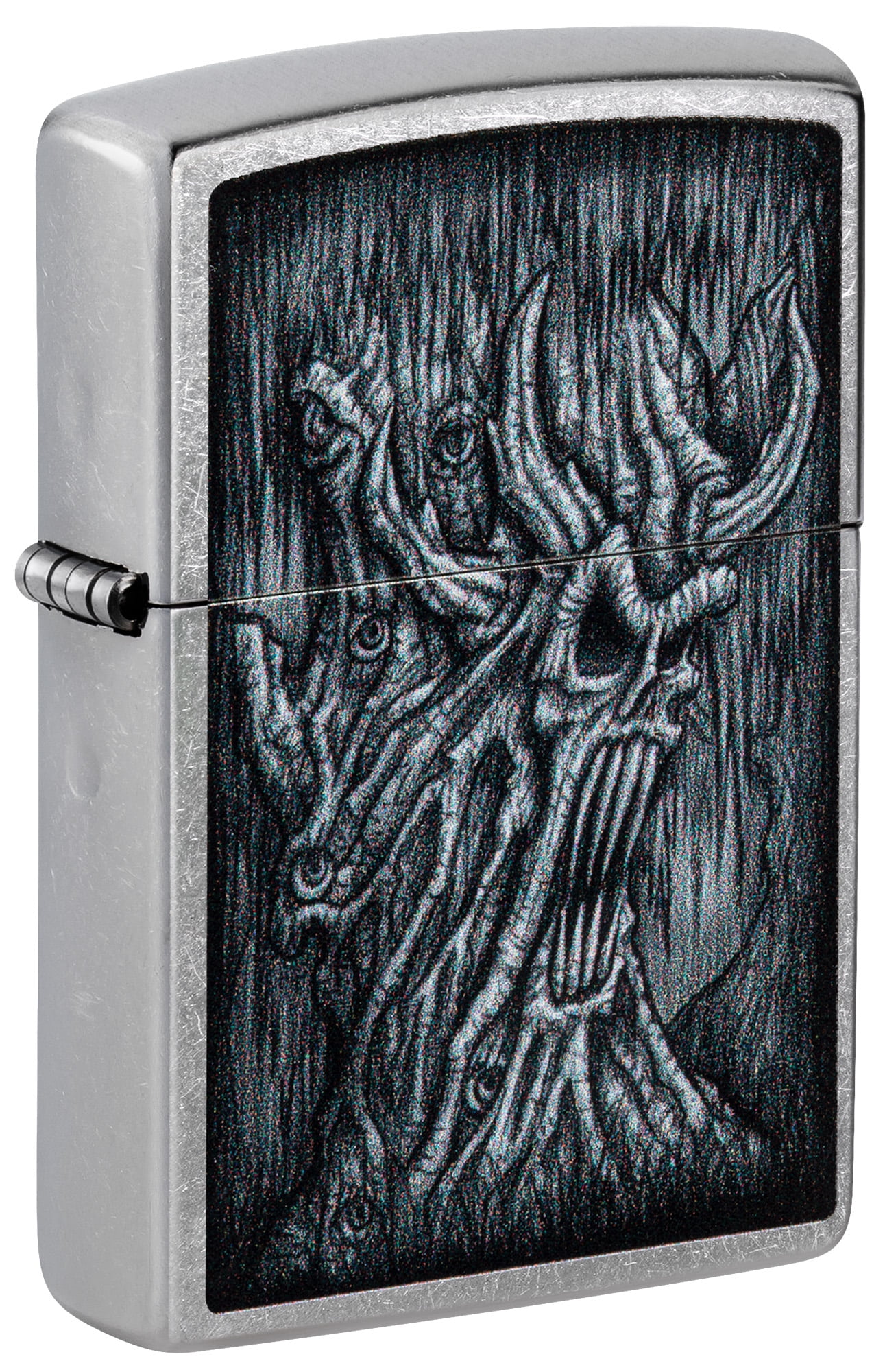 Zippo Evil Tree Design Street Chrome Pocket Lighter