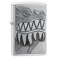 thumbnail image 1 of Zippo Fire Breathing Dragon Emblem Brushed Chrome Windproof Pocket Lighter, 1 of 4