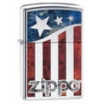 thumbnail image 1 of Zippo Flag High Polish Chrome Pocket Lighter, 1 of 13