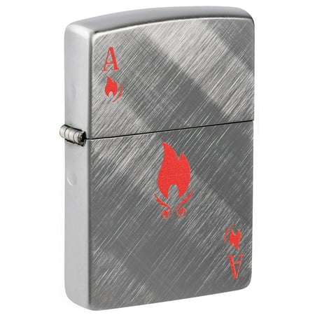 Zippo Flame Ace Design Diagonal Weave Pocket Lighter