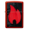 thumbnail image 1 of Zippo Flame Design Metallic Red Pocket Lighter, 1 of 3