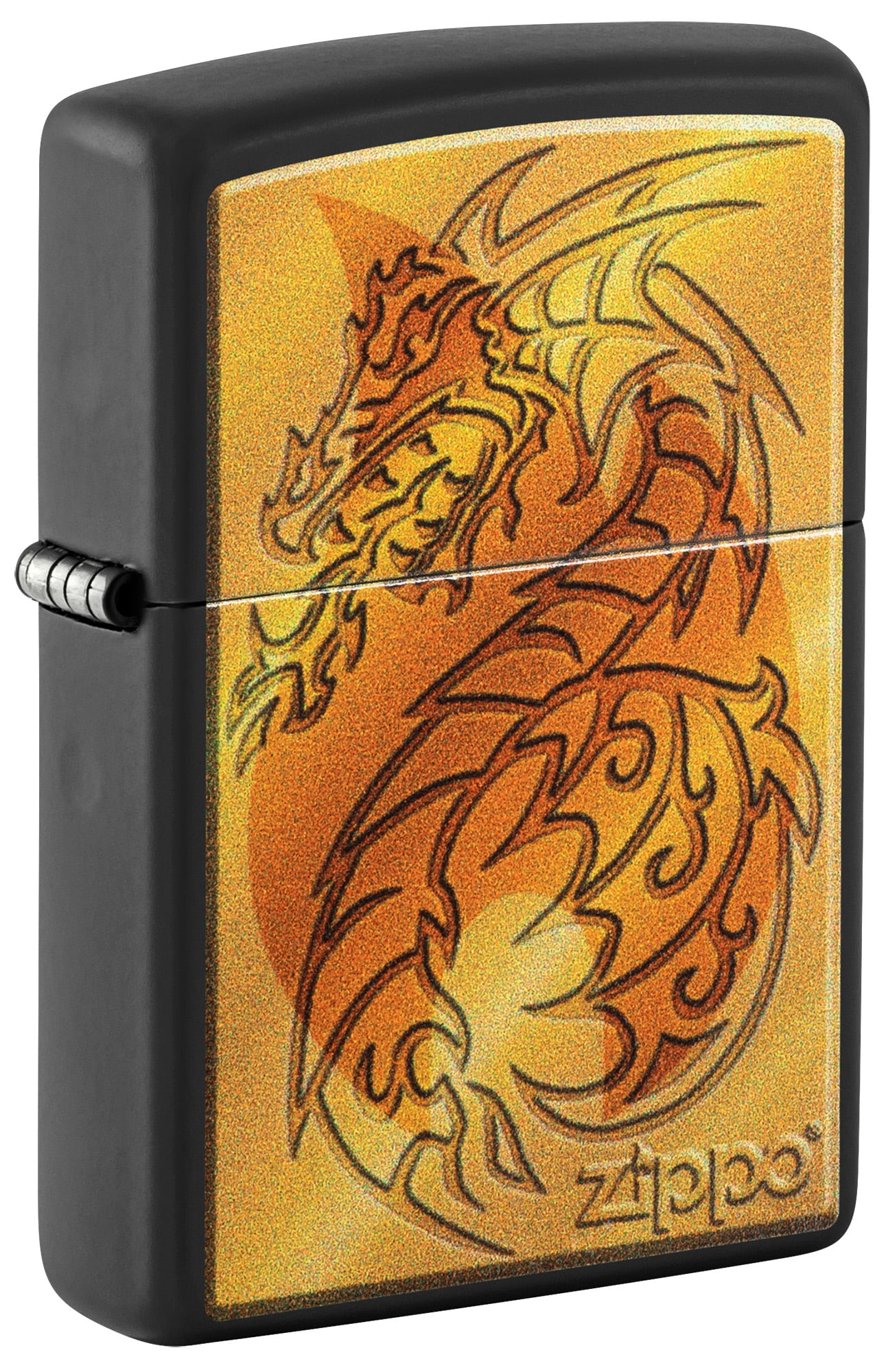 Zippo Flame and Dragon Black Matte Pocket Lighter