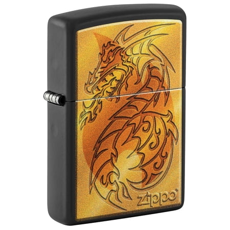 Zippo Flame and Dragon Black Matte Pocket Lighter