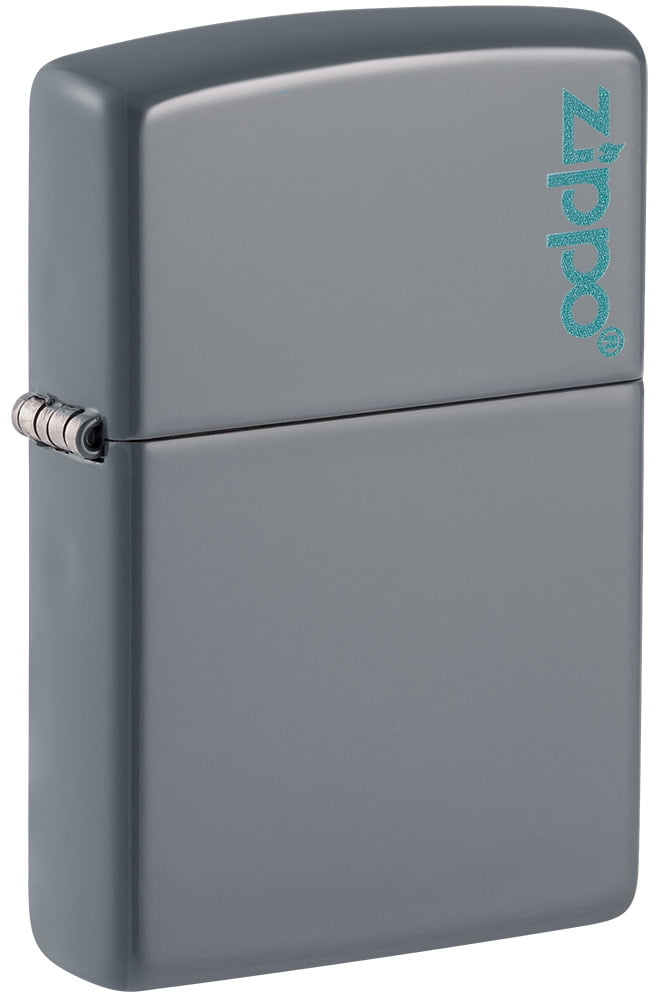 Zippo Flat Grey Zippo Logo Pocket Lighter