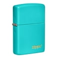 thumbnail image 1 of Zippo Flat Turquoise Zippo Logo Pocket Lighter, 1 of 6