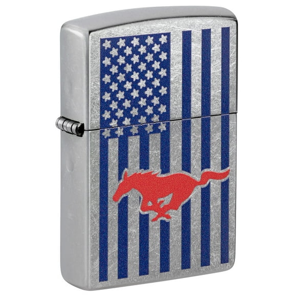 Zippo Ford Mustang American Flag Street Chrome Pocket Lighter