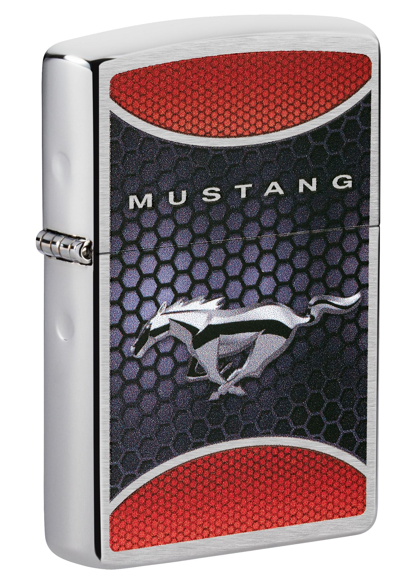 Zippo Ford Mustang Design Brushed Chrome Pocket Lighter