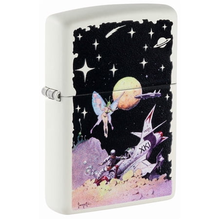 Zippo Frank Frazetta Fairy Spaceship White Matte Pocket Lighter