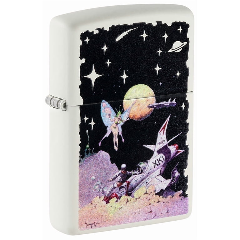 マクロスF Zippo ジッポー　虚空歌姫 白うさぎ　コラボ　2009 Zippo Frank Frazetta Fairy Spaceship White Matte Pocket Lighter
