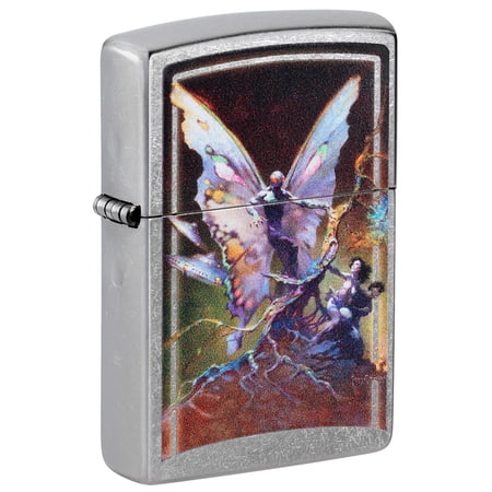 Zippo Frank Frazetta Mythical Fairy Street Chrome Pocket Lighter