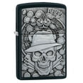 thumbnail image 1 of Zippo Gambling Skull Black Matte Emblem Pocket Lighter, 1 of 10