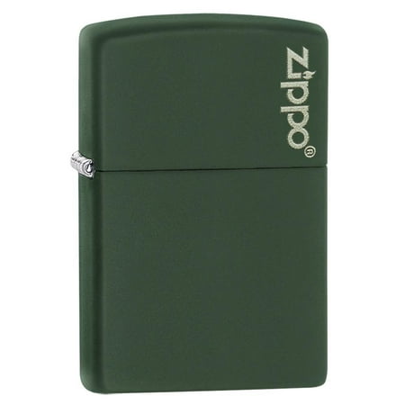 Zippo Green Matte Logo Pocket Lighter