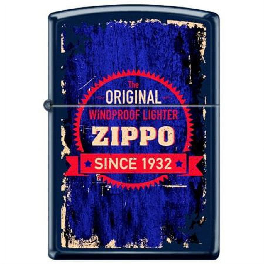 Zippo Grunge Seal Windproof Lighter Since 1932 Blue Matte NEW RARE 