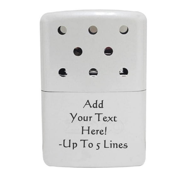 Zippo Hand Warmer Refillable Custom Personalized Engraved Message on Backside (6 Hour, White Pearl)