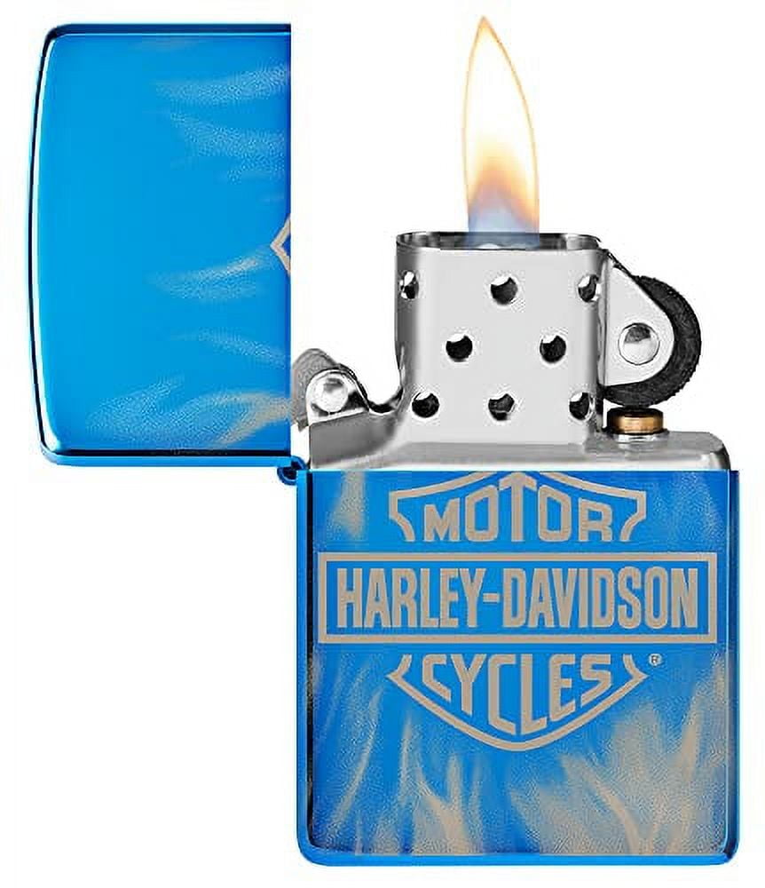 Zippo Harley-Davidson 360? Blue Flames High Polish Lighter 