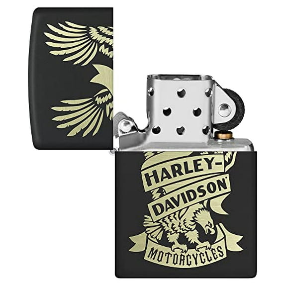 Zippo Harley-Davidson Eagle Black Matte Lighter - Bold American Emblem
